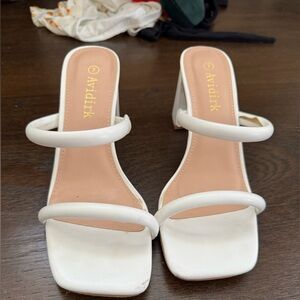 Women's White Heeled Sandals